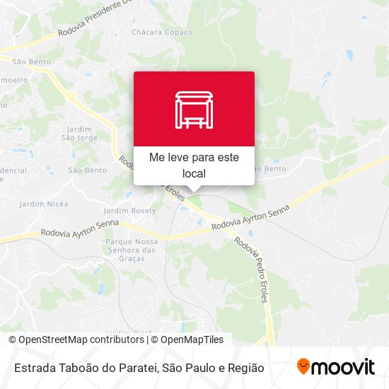 Estrada Taboão do Paratei mapa