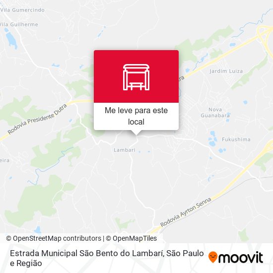 Estrada Municipal São Bento do Lambarí mapa