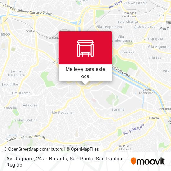 Av. Jaguaré, 247 - Butantã, São Paulo mapa