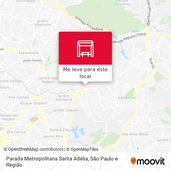 Parada Metropolitana Santa Adélia mapa