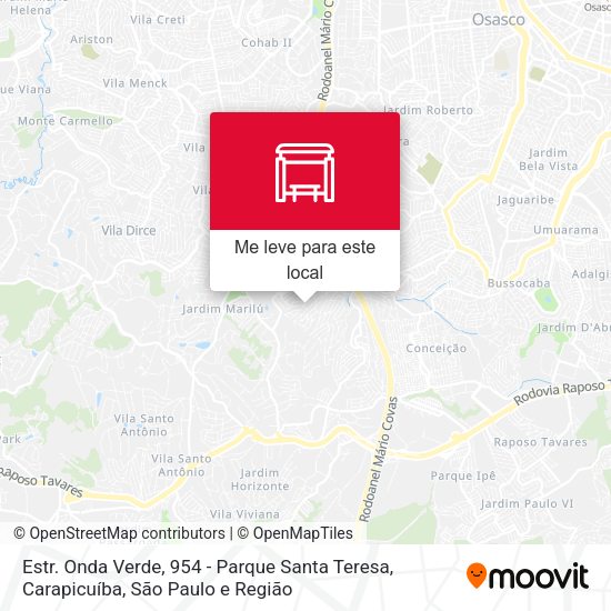 Estr. Onda Verde, 954 - Parque Santa Teresa, Carapicuíba mapa