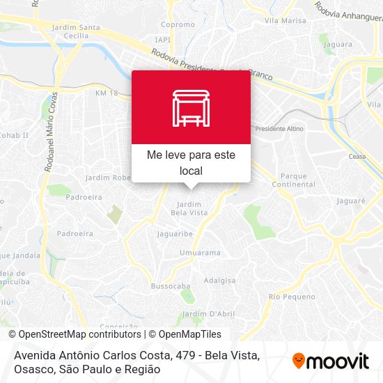 Avenida Antônio Carlos Costa, 479 - Bela Vista, Osasco mapa