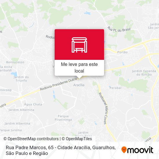 Rua Padre Marcos, 65 - Cidade Aracília, Guarulhos mapa