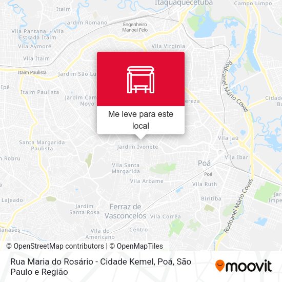 Rua Maria do Rosário - Cidade Kemel, Poá mapa