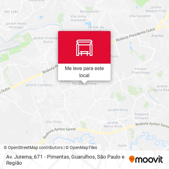 Av. Jurema, 671 - Pimentas, Guarulhos mapa