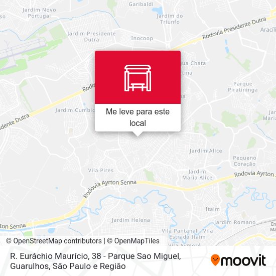 R. Euráchio Maurício, 38 - Parque Sao Miguel, Guarulhos mapa