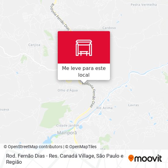 Rod. Fernão Dias - Res. Canadá Village mapa