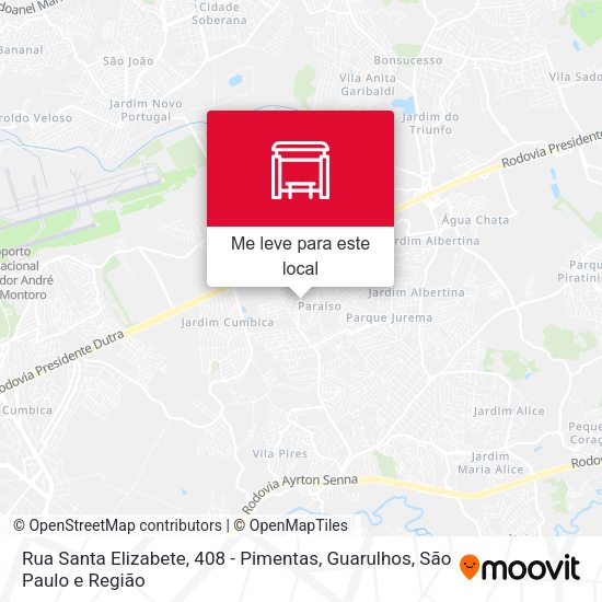 Rua Santa Elizabete, 408 - Pimentas, Guarulhos mapa