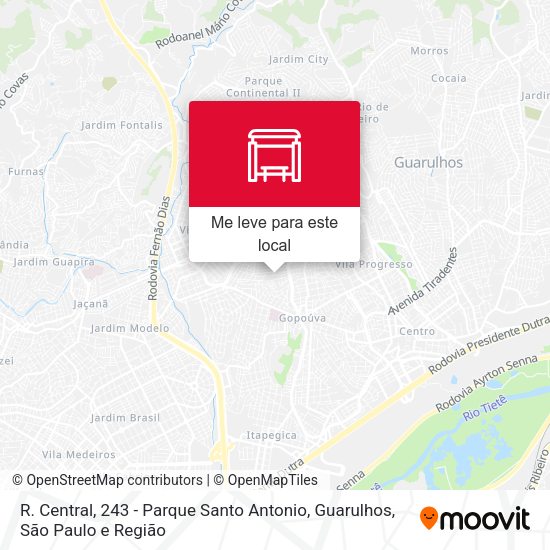 R. Central, 243 - Parque Santo Antonio, Guarulhos mapa