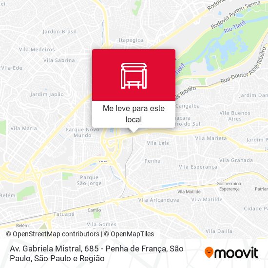 Av. Gabriela Mistral, 685 - Penha de França, São Paulo mapa