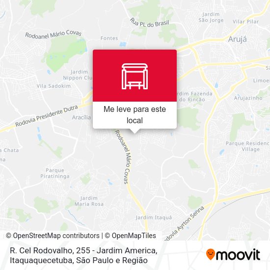 R. Cel Rodovalho, 255 - Jardim America, Itaquaquecetuba mapa