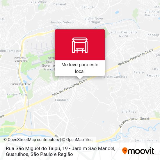 Rua São Miguel do Taipu, 19 - Jardim Sao Manoel, Guarulhos mapa