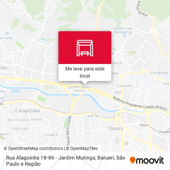 Rua Alagoinha 18-86 - Jardim Mutinga, Barueri mapa