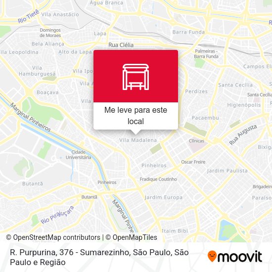 R. Purpurina, 376 - Sumarezinho, São Paulo mapa