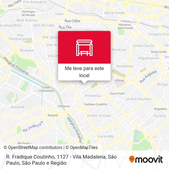 R. Fradique Coutinho, 1127 - Vila Madalena, São Paulo mapa