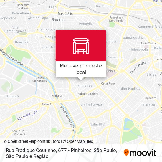 Rua Fradique Coutinho, 677 - Pinheiros, São Paulo mapa