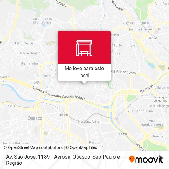 Av. São José, 1189 - Ayrosa, Osasco mapa