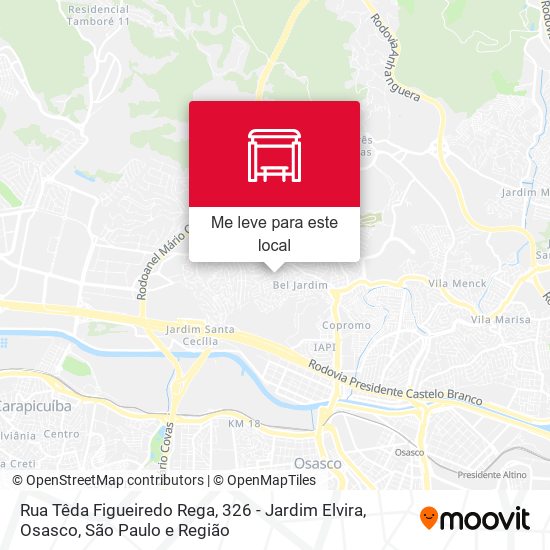 Rua Têda Figueiredo Rega, 326 - Jardim Elvira, Osasco mapa