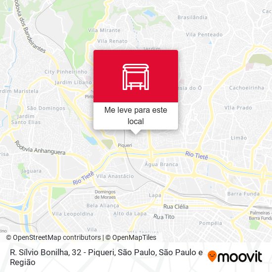 R. Sílvio Bonilha, 32 - Piqueri, São Paulo mapa