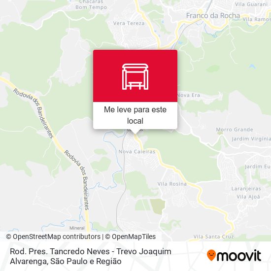 Rod. Pres. Tancredo Neves - Trevo Joaquim Alvarenga mapa