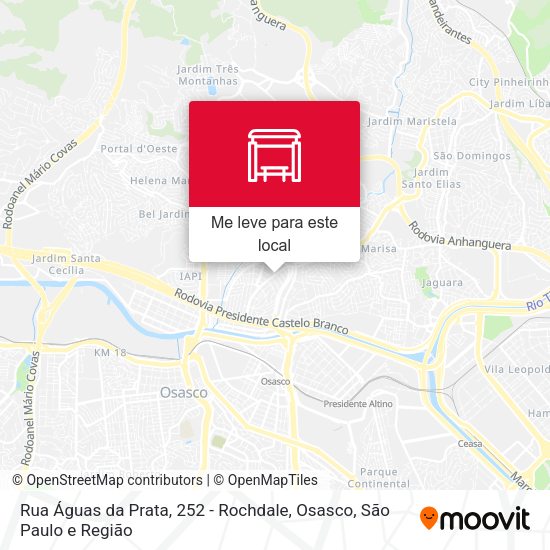 Rua Águas da Prata, 252 - Rochdale, Osasco mapa