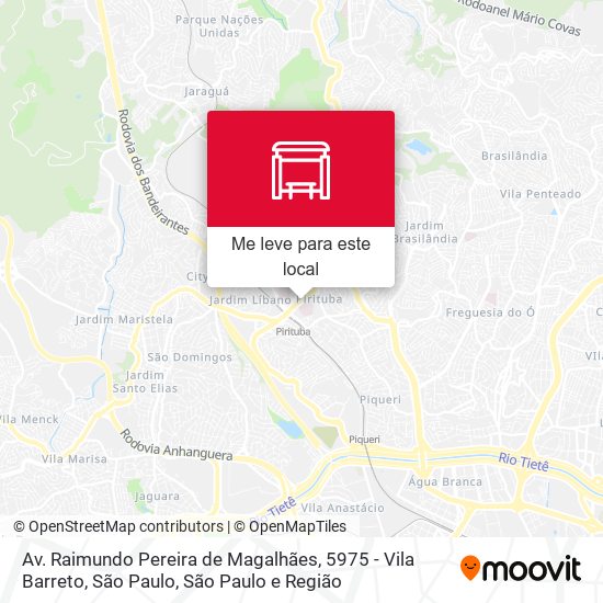 Av. Raimundo Pereira de Magalhães, 5975 - Vila Barreto, São Paulo mapa