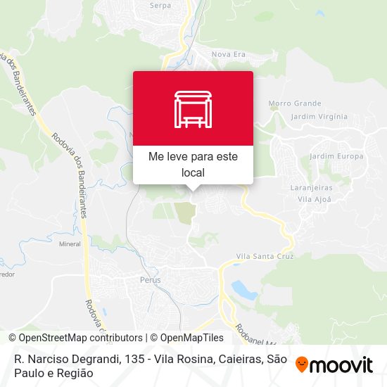R. Narciso Degrandi, 135 - Vila Rosina, Caieiras mapa