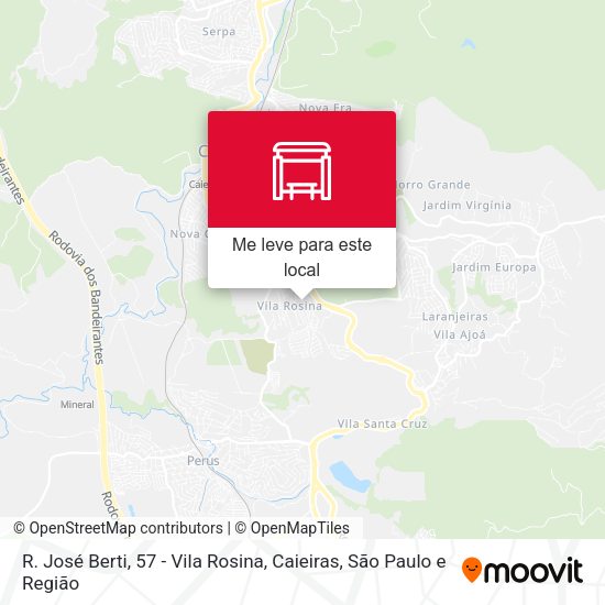 R. José Berti, 57 - Vila Rosina, Caieiras mapa