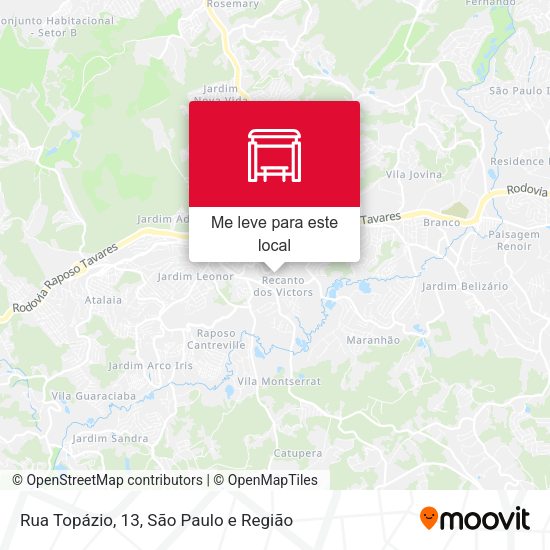 Rua Topázio, 13 mapa