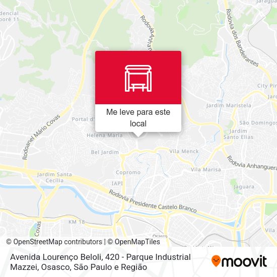 Avenida Lourenço Beloli, 420 - Parque Industrial Mazzei, Osasco mapa