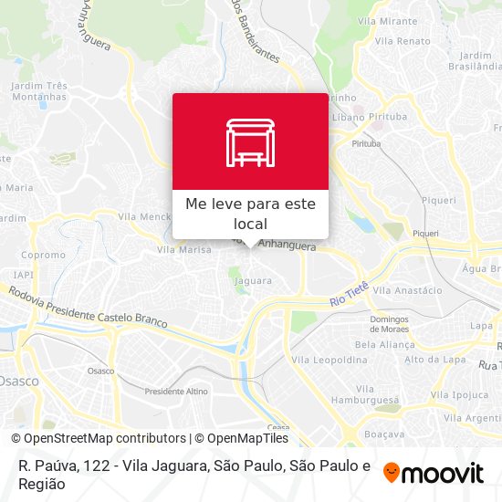 R. Paúva, 122 - Vila Jaguara, São Paulo mapa