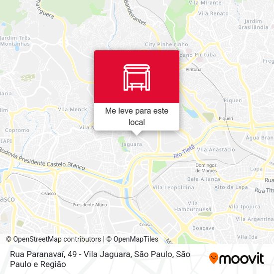 Rua Paranavaí, 49 - Vila Jaguara, São Paulo mapa
