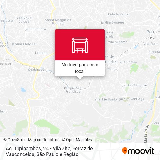 Ac. Tupinambás, 24 - Vila Zita, Ferraz de Vasconcelos mapa