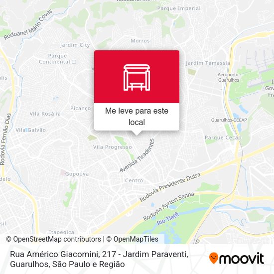 Rua Américo Giacomini, 217 - Jardim Paraventi, Guarulhos mapa
