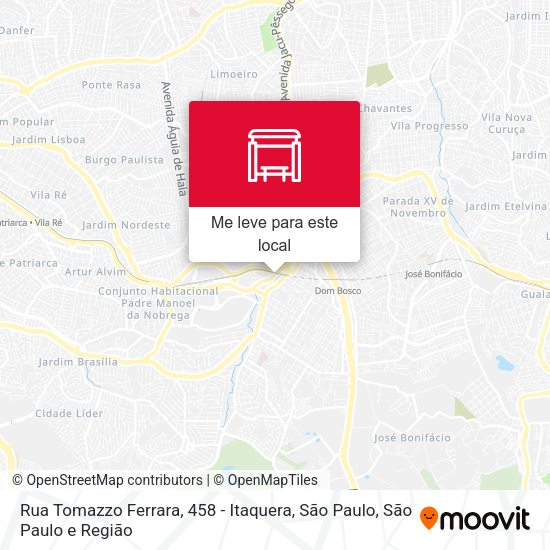 Rua Tomazzo Ferrara, 458 - Itaquera, São Paulo mapa