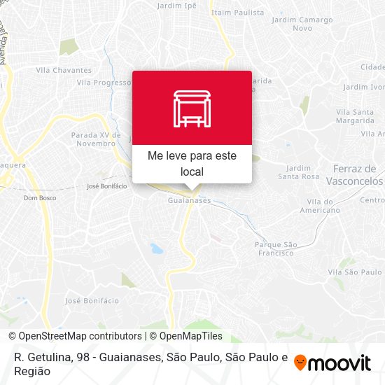 R. Getulina, 98 - Guaianases, São Paulo mapa