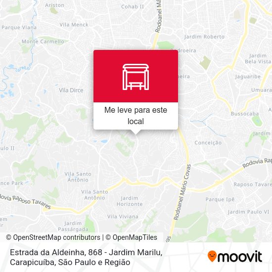 Estrada da Aldeinha, 868 - Jardim Marilu, Carapicuíba mapa