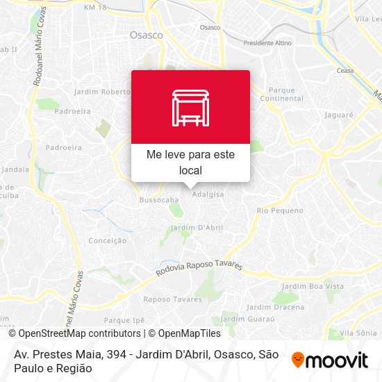 Av. Prestes Maia, 394 - Jardim D'Abril, Osasco mapa