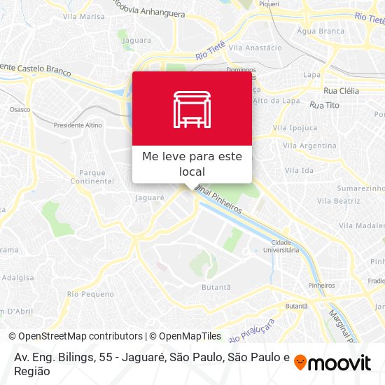 Av. Eng. Bilings, 55 - Jaguaré, São Paulo mapa