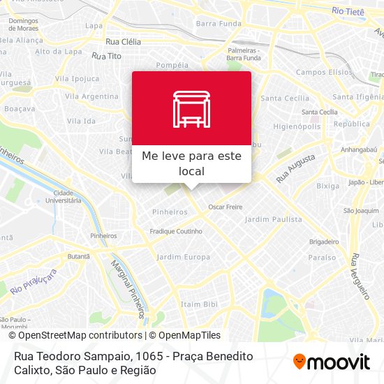 Rua Teodoro Sampaio, 1065 - Praça Benedito Calixto mapa