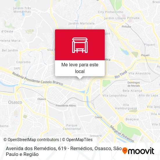 Avenida dos Remédios, 619 - Remédios, Osasco mapa
