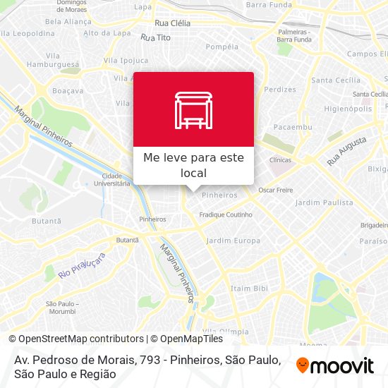 Av. Pedroso de Morais, 793 - Pinheiros, São Paulo mapa