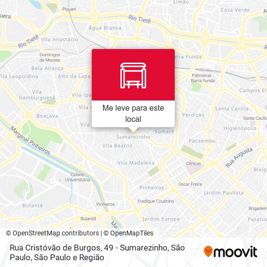Rua Cristóvão de Burgos, 49 - Sumarezinho, São Paulo mapa