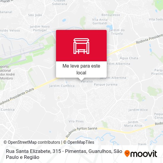Rua Santa Elizabete, 315 - Pimentas, Guarulhos mapa