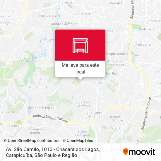 Av. São Camilo, 1010 - Chácara dos Lagos, Carapicuíba mapa