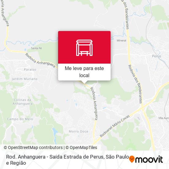 Rod. Anhanguera - Saída Estrada de Perus mapa