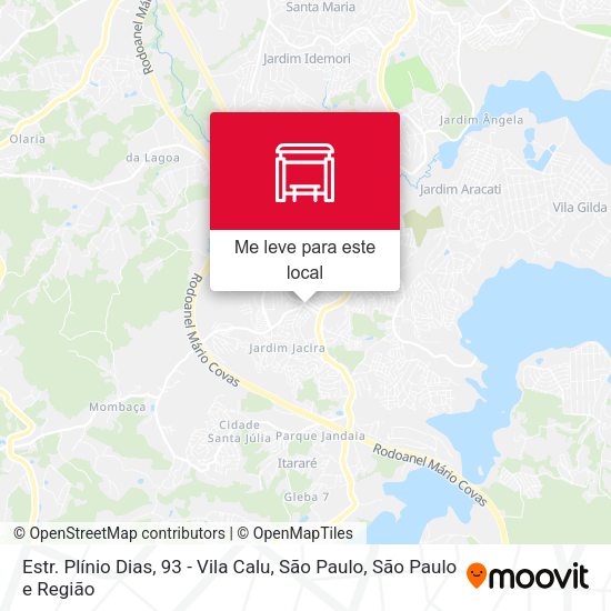 Estr. Plínio Dias, 93 - Vila Calu, São Paulo mapa