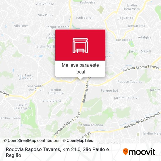 Rodovia Raposo Tavares, Km 21,0 mapa