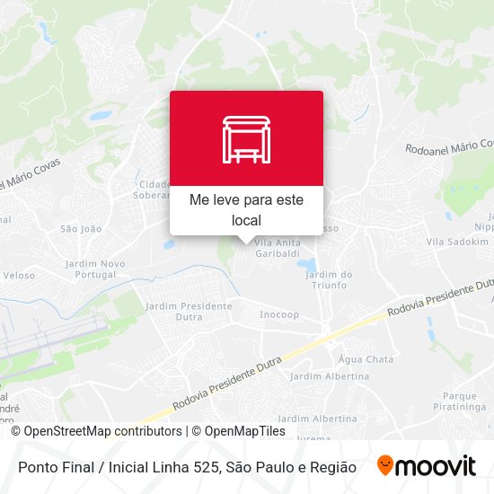Ponto Final / Inicial Linha 525 mapa