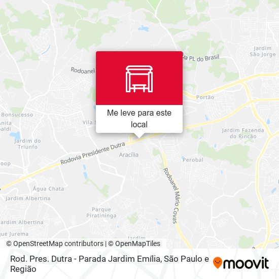 Rod. Pres. Dutra - Parada Jardim Emília mapa